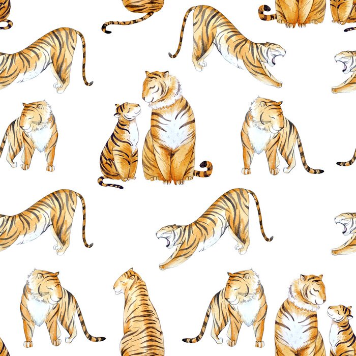 Papier peint  Aquarelle motif tropical