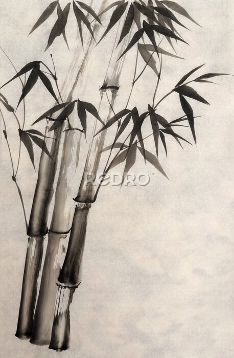 Papier peint  Aquarelle sur papier de bambou