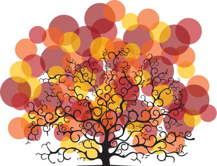 Papier peint  Arbre abstrait coloré