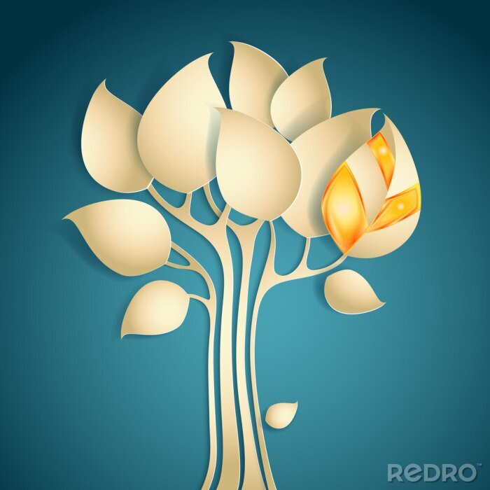 Papier peint  Arbre abstrait d'automne