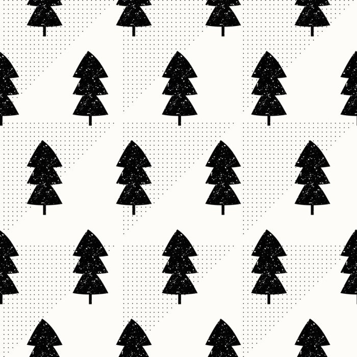 Papier peint  Arbres sur un fond géométrique lumineux