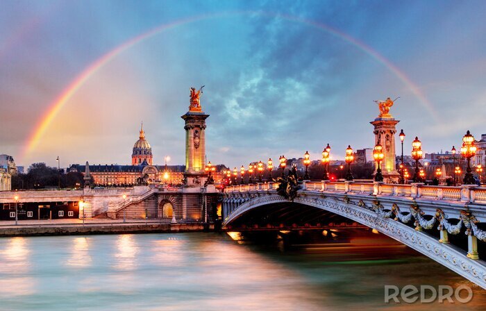 Papier peint  Arc-en-ciel sur Paris