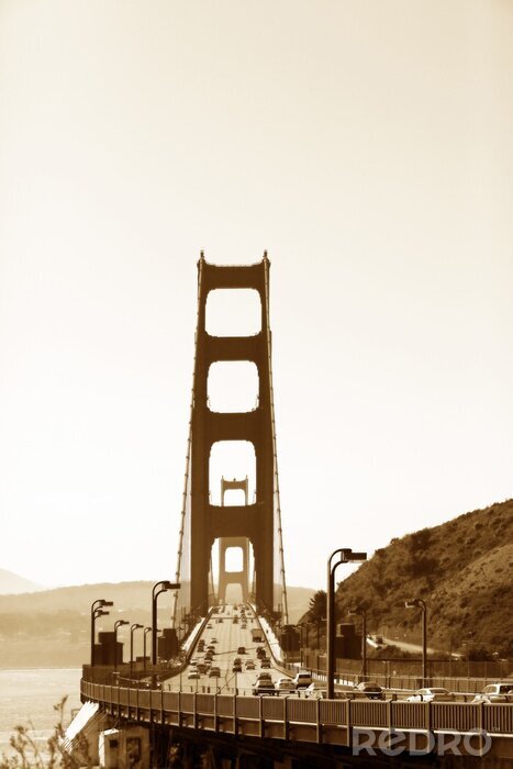 Papier peint  Architecture de pont en sépia