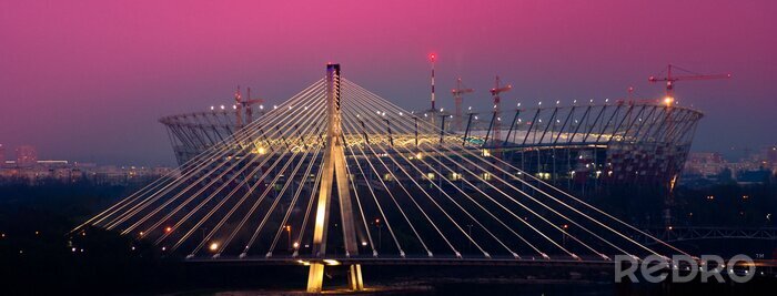 Papier peint  Architecture de Varsovie le soir