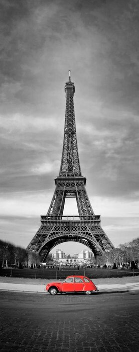 Papier peint  Architecture et voiture rouge