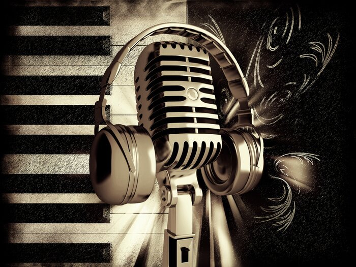 Papier peint  Art et musique en sépia