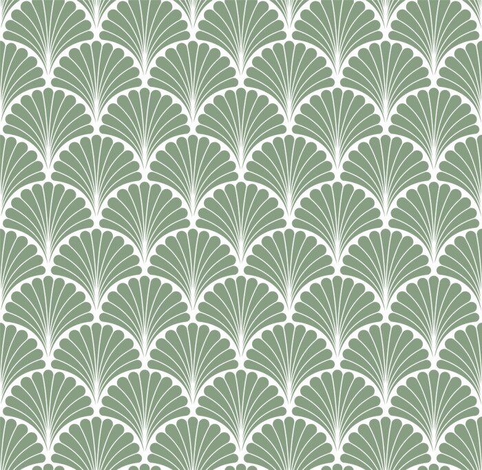 Papier peint  Art nouveau art déco, feuilles géométriques