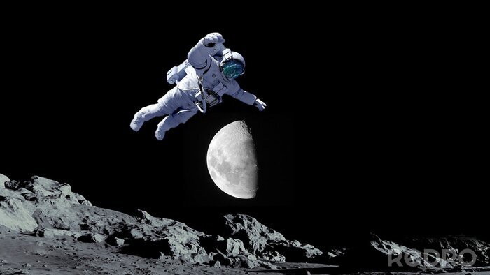 Papier peint  Astronaute avec la lune