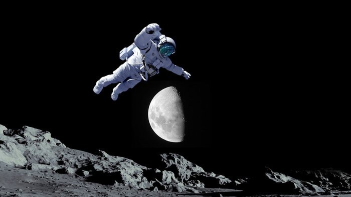 Papier peint  Astronaute avec la lune