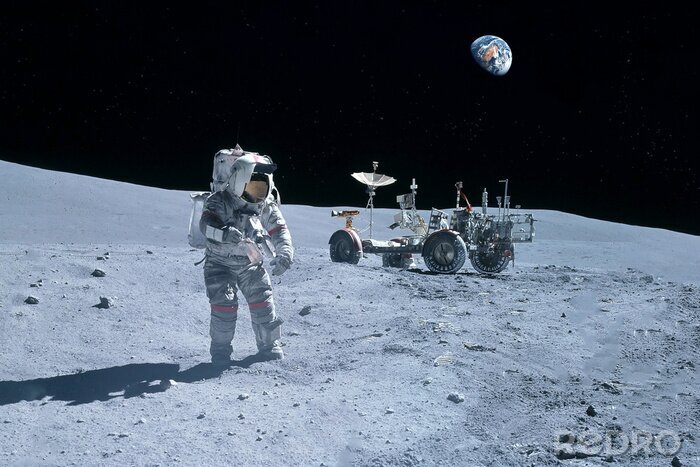 Papier peint  Astronaute avec la Terre en arrière-plan