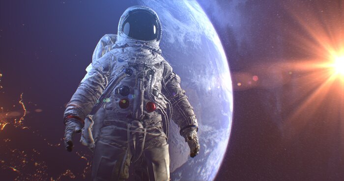 Papier peint  Astronaute devant le soleil