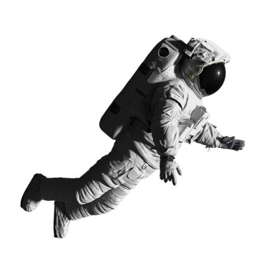 Astronaute en combinaison spatiale en apesanteur