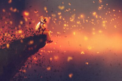 Papier peint  Astronaute entouré de lucarnes