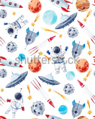 Papier peint  Astronaute et planètes