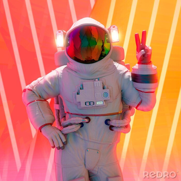 Papier peint  Astronaute posant pour une photo