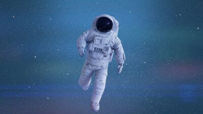 Astronaute sur fond étoilé
