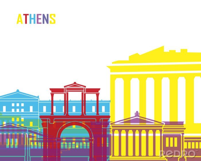 Papier peint  Athens skyline pop