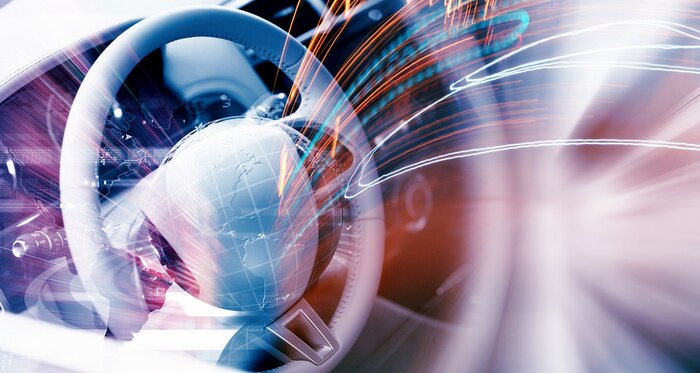 Papier peint  Au volant d'une voiture