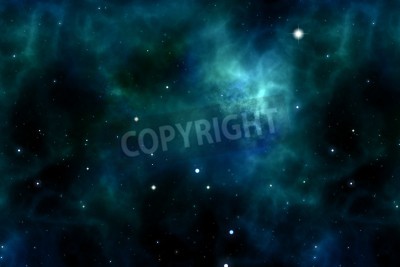 Papier peint  Aurore boréale dans un ciel étoilé