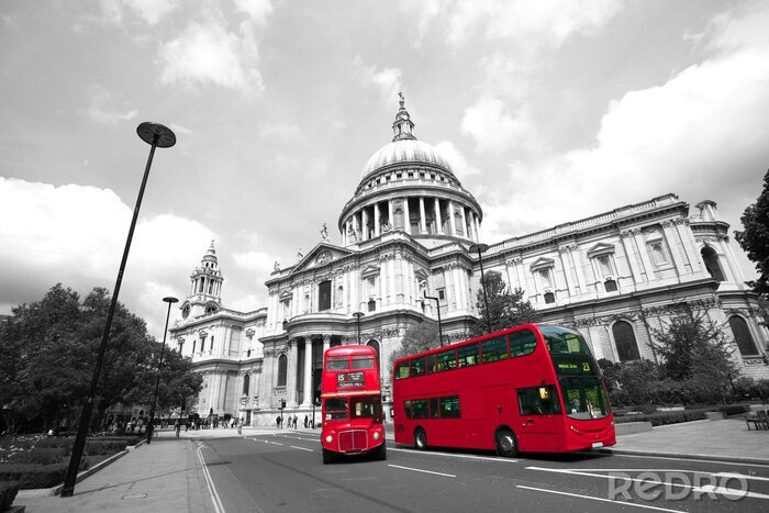 Papier peint  Autobus rouges à Londres