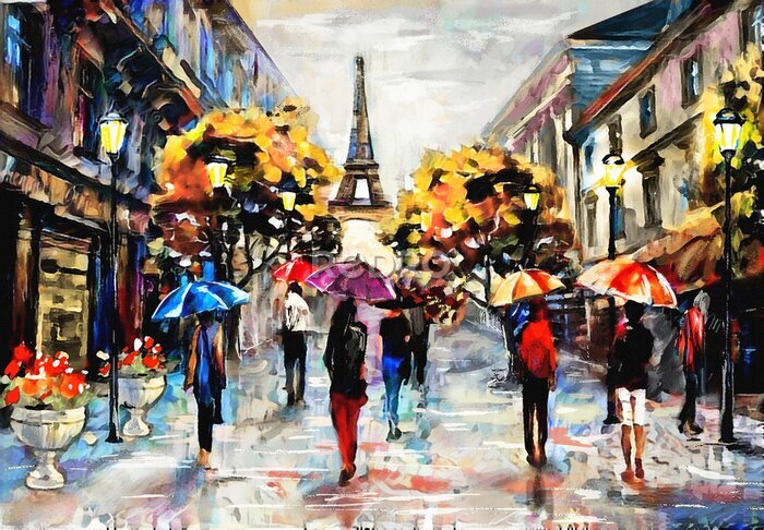 Papier peint  Automne pluvieux Paris
