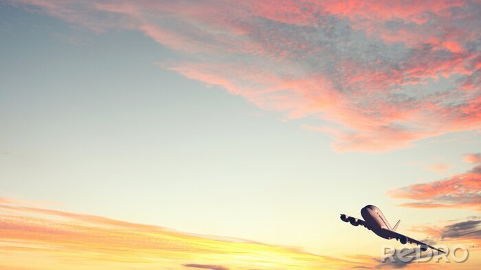 Papier peint  Avion ciel bleu