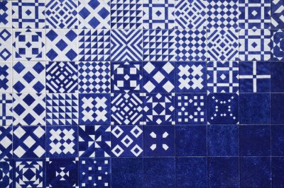 Papier peint  Azulejos géométriques bleus