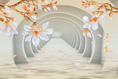 Papier peint  Background with floral design