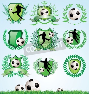 Papier peint  Badges de foot verts