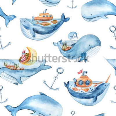 Papier peint  Baleines joyeuses