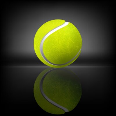 Balle de tennis et son reflet