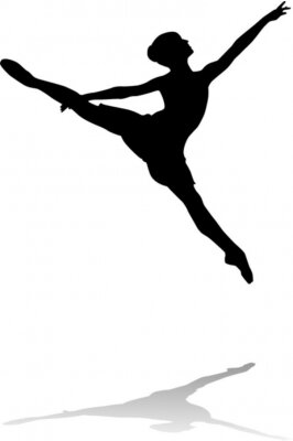 Ballerine en saut silhouette noire