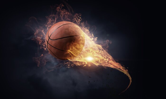 Papier peint  Ballon de basket en flammes