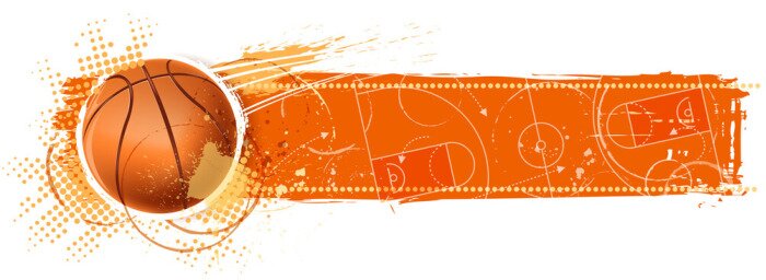 Papier peint  Ballon de basket et terrain en arrière-plan