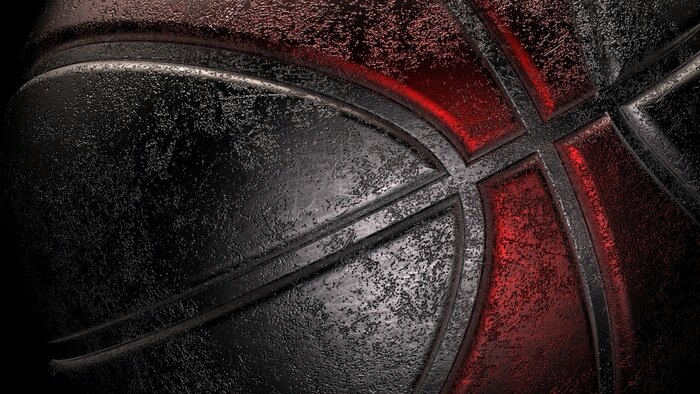 Papier peint  Ballon de basket noir