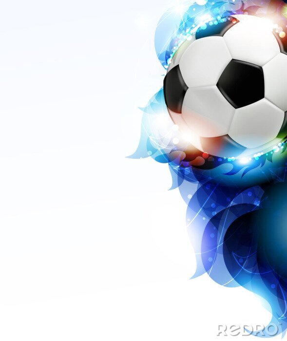 Papier peint  Ballon de foot avec un motif abstrait