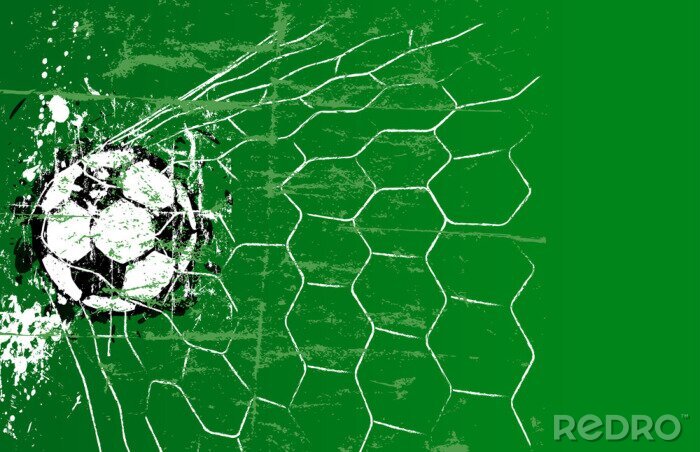 Papier peint  Ballon de foot déchirant le filet