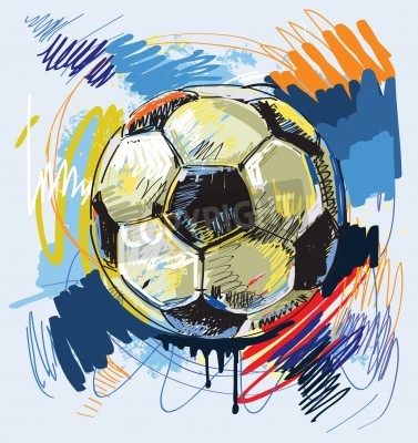 Papier peint  Ballon de foot fond vieilli rétro