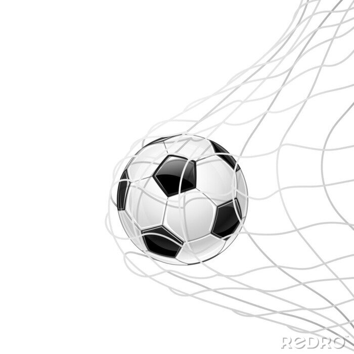 Papier peint  Ballon de foot minimaliste dans le filet