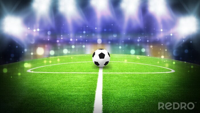 Papier peint  Ballon de foot sous les lumières