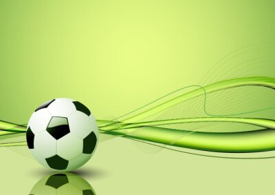 Ballon de foot sur un fond vert abstrait