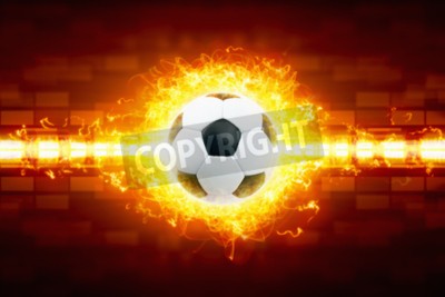 Papier peint  Ballon de football en feu