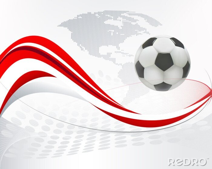 Papier peint  Ballon de football et continents en arrière-plan