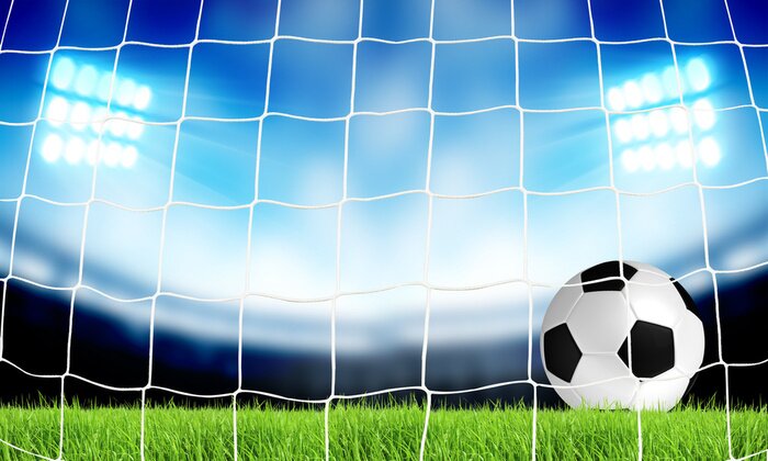 Papier peint  Ballon su le gazon près du filet