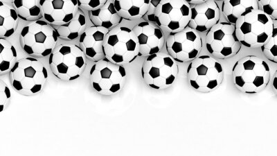 Papier peint  Ballons de football 3D noir et blanc