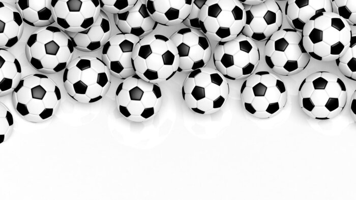 Papier peint  Ballons de football 3D noir et blanc