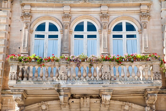 Papier peint  Balustrade baroque d'un palais