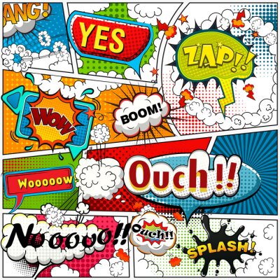 Bande dessiné bruitages et explosions