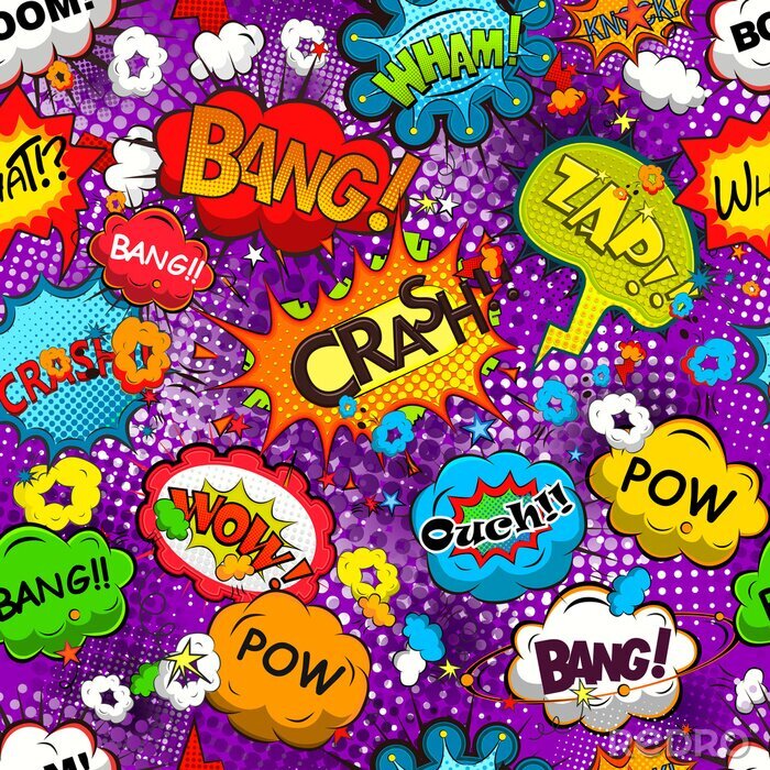 Papier peint  Bande dessinée bruits d'explosion