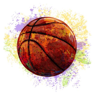 Basket créé par l'artiste professionnel. Cette illustration est créée par tablette Wacom en utilisant textures grunge et brosses
